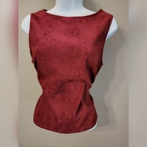 Faux Suede sleeveless Top